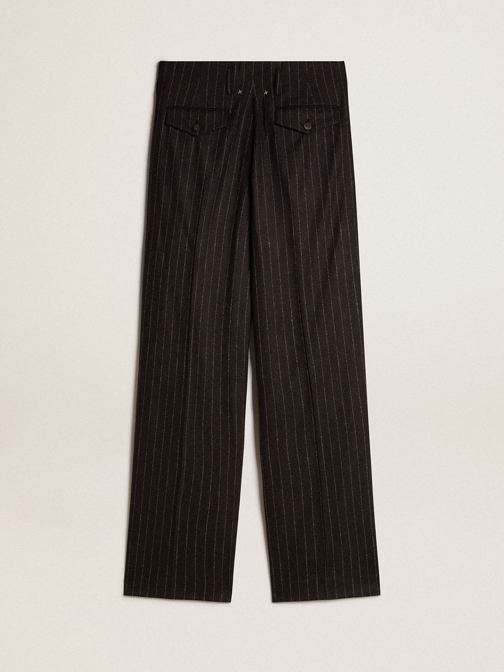 Women's pants in dark gray wool| Golden Goose