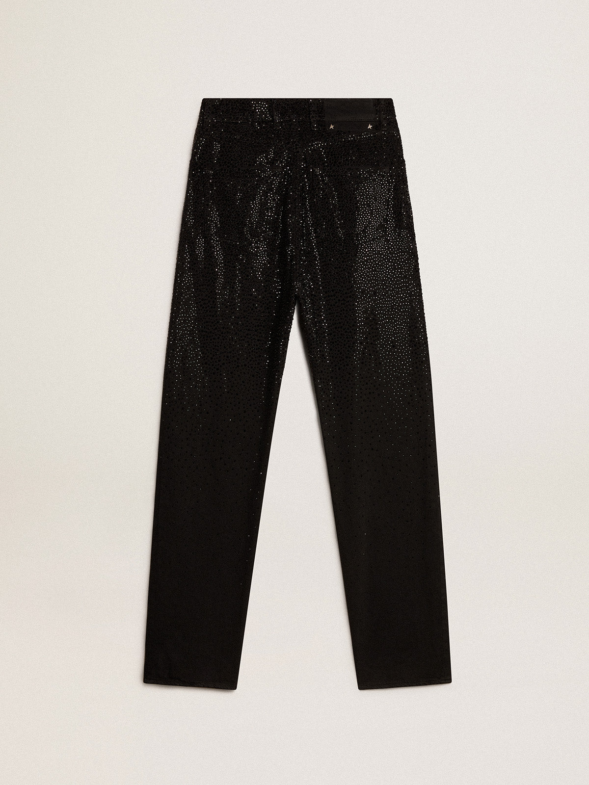 Women's cotton denim pants with shaded-effect crystal decoration| Golden Goose