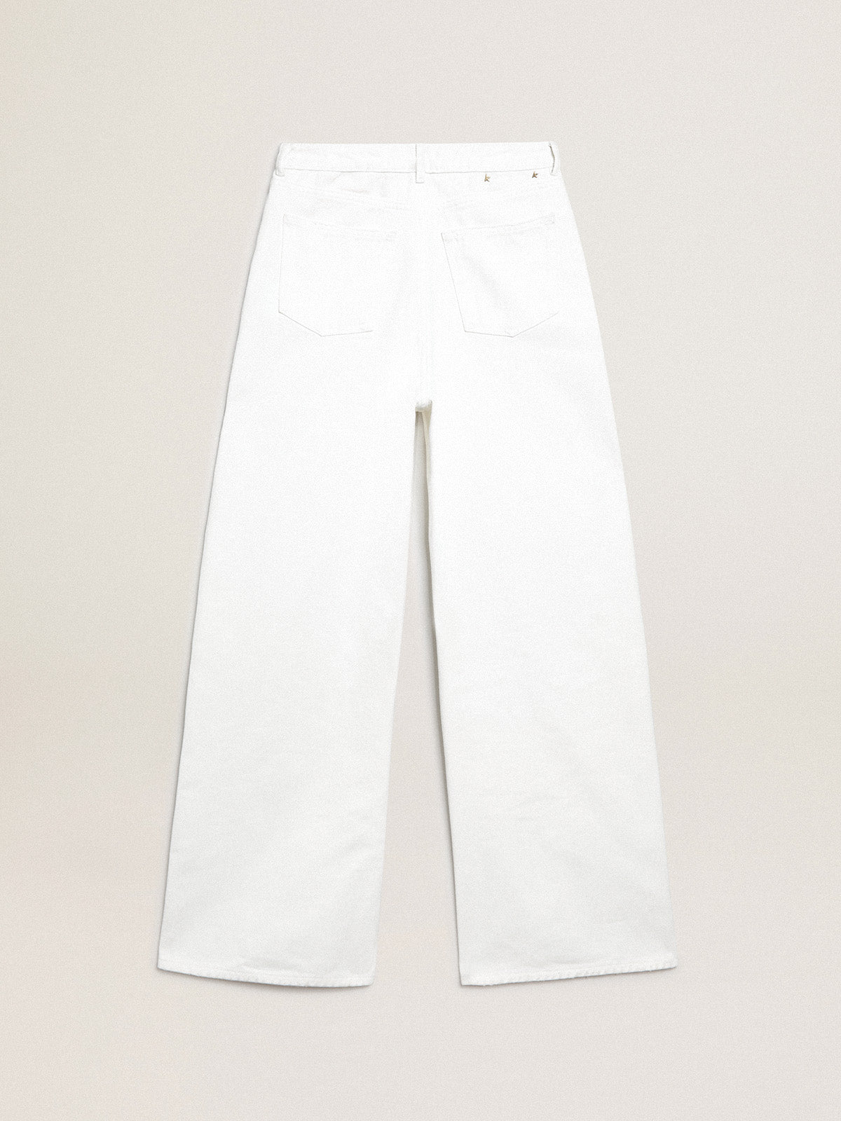 Wide-leg jeans in white bull denim| Golden Goose