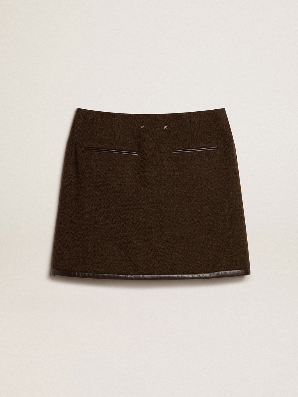 Bark-colored wool miniskirt| Golden Goose