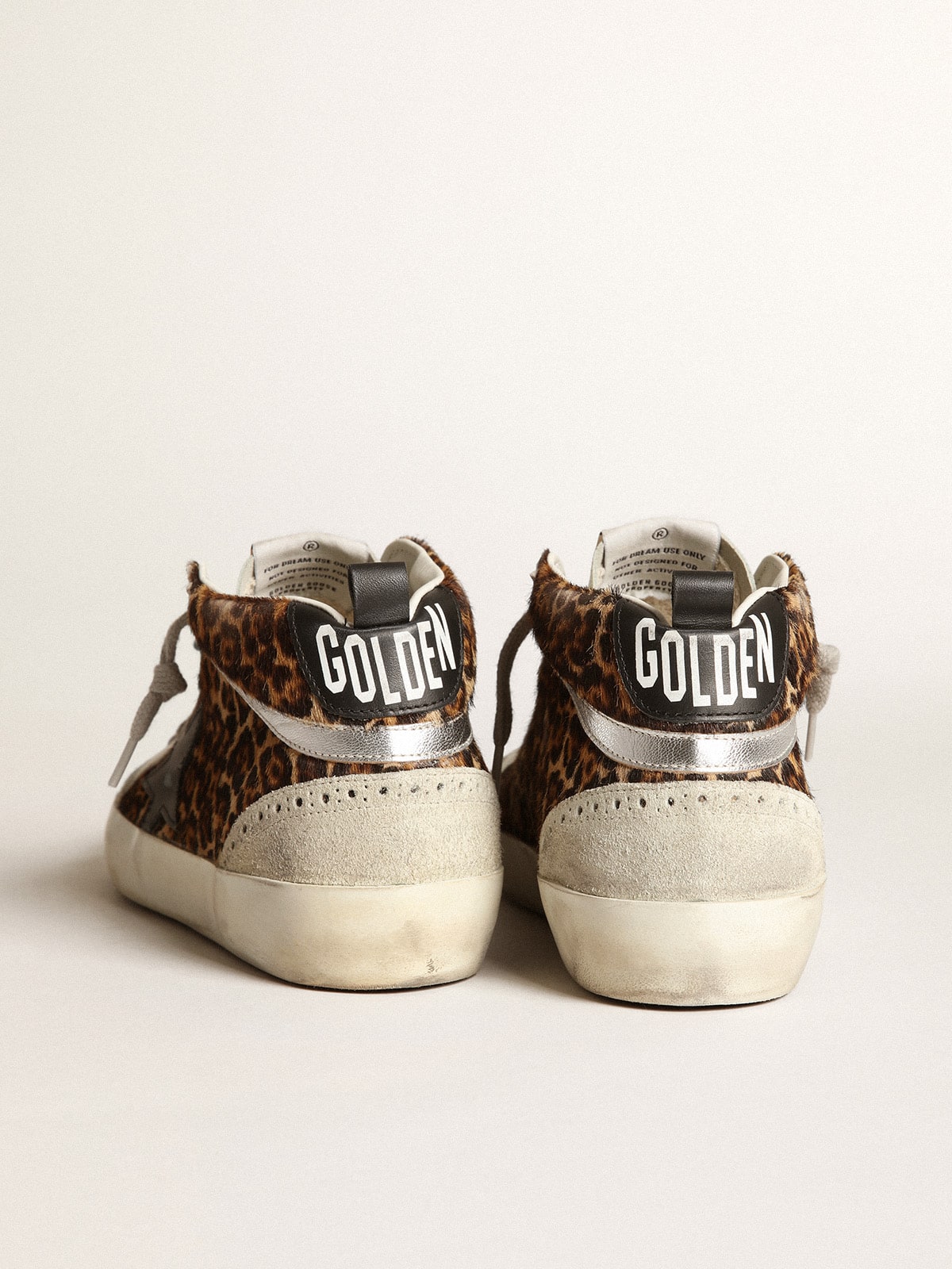 Women's Mid Star in leopard print pony skin with black star| Golden Goose