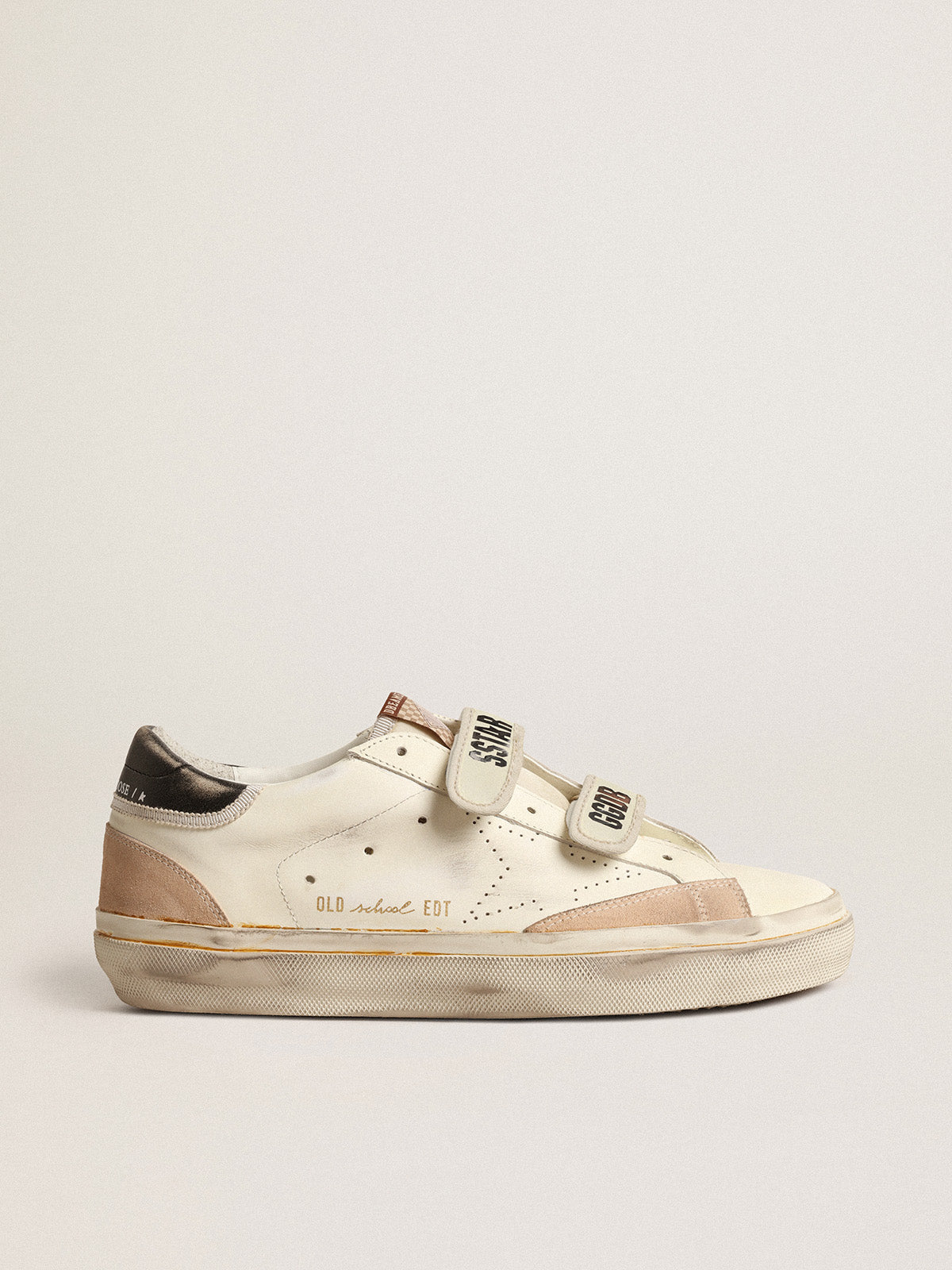 Old School LTD with perforated star and black leather heel tab| Golden Goose