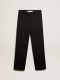 Men's tuxedo pants in black wool gabardine| Golden Goose