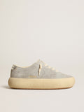 Women's Space-Star shoes in ice-gray suede with shearling lining| Golden Goose
