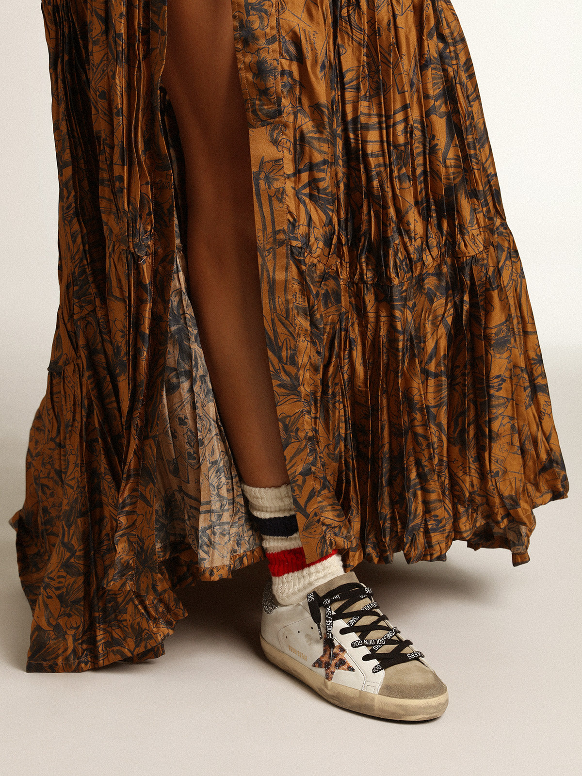 Women's Super-Star LTD with leopard print and crystal star| Golden Goose