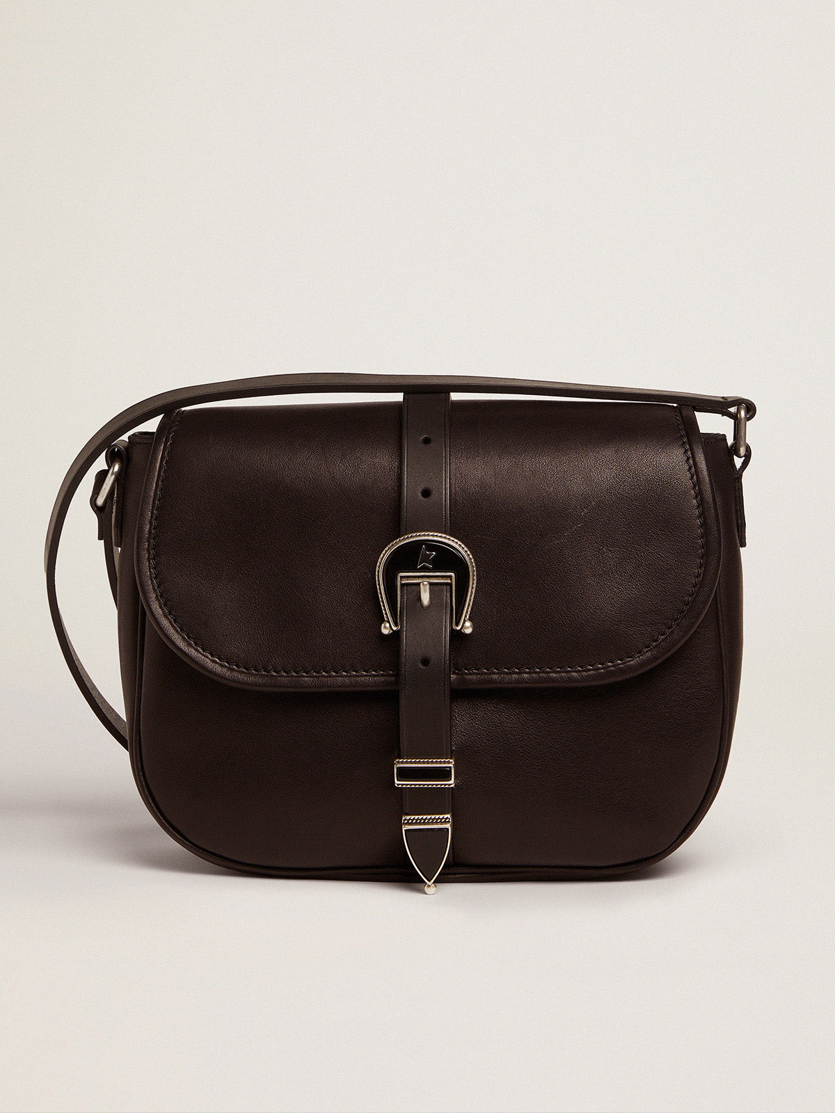 Medium black leather Rodeo Bag| Golden Goose