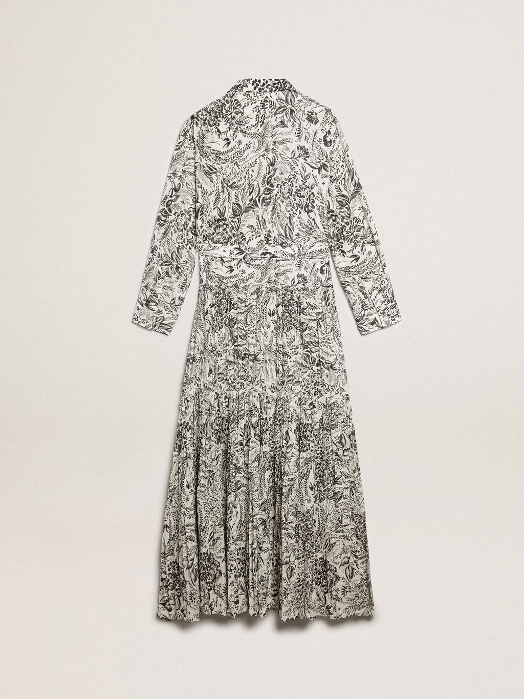 White dress with black toile de jouy print| Golden Goose