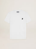 White Star Collection T-shirt with black star on the front| Golden Goose