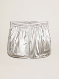 Men's running shorts in silver fabric| Golden Goose