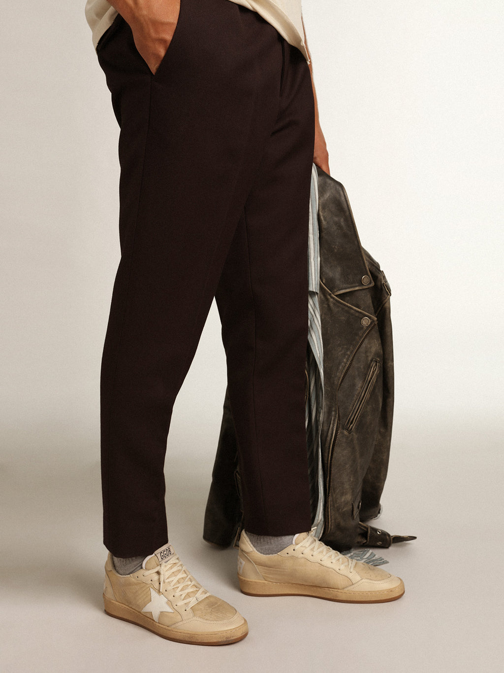 Men's Ball Star in white nylon with white star and heel tab| Golden Goose