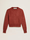 Dark lilac mohair cropped sweater| Golden Goose