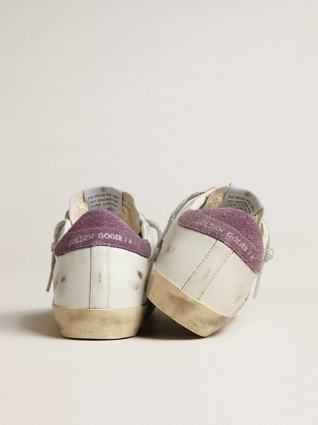 Super-Star with green snake-print suede star and purple heel tab| Golden Goose