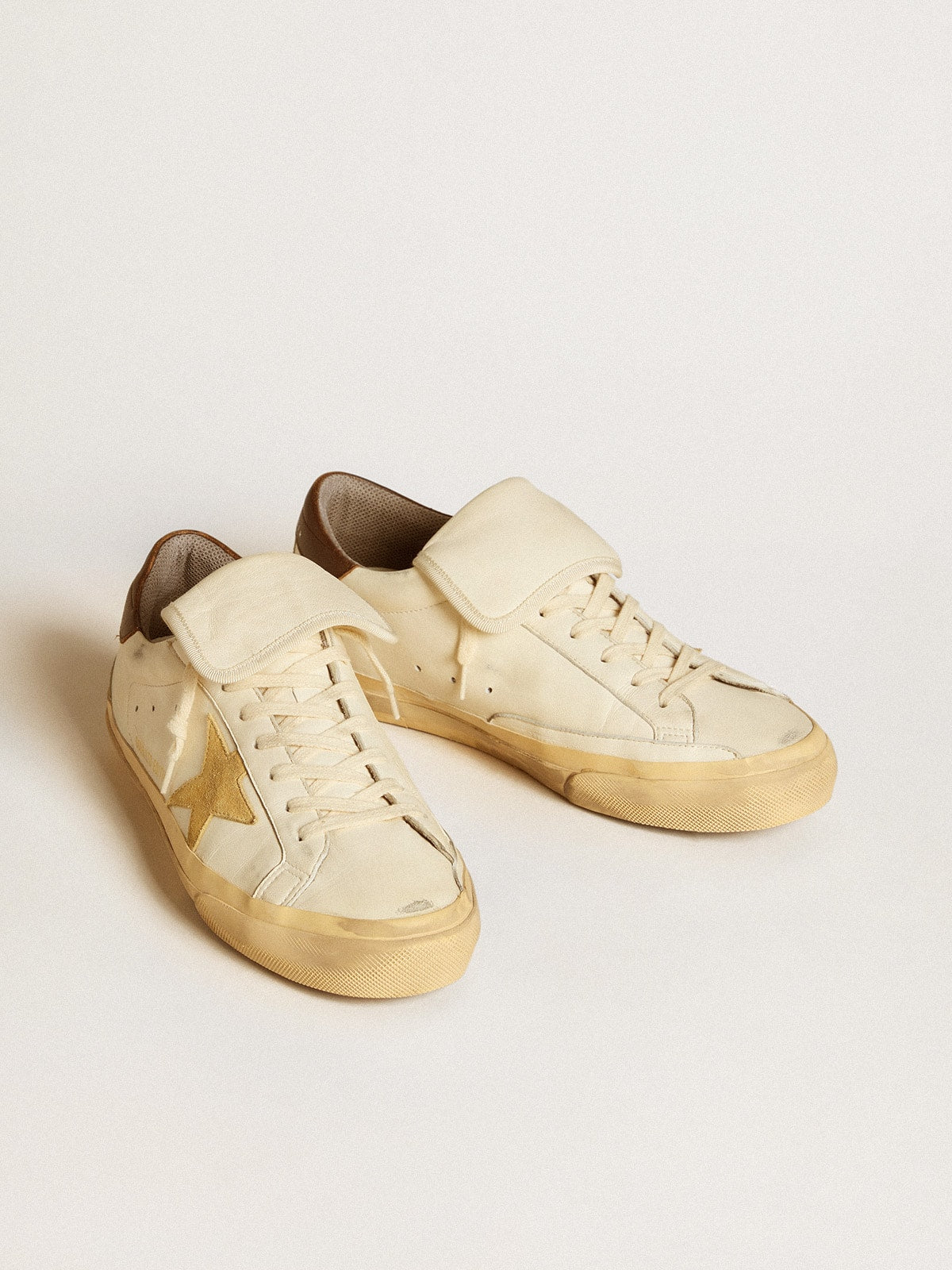Men's Super-Star LTD in nappa with suede star and brown heel tab| Golden Goose
