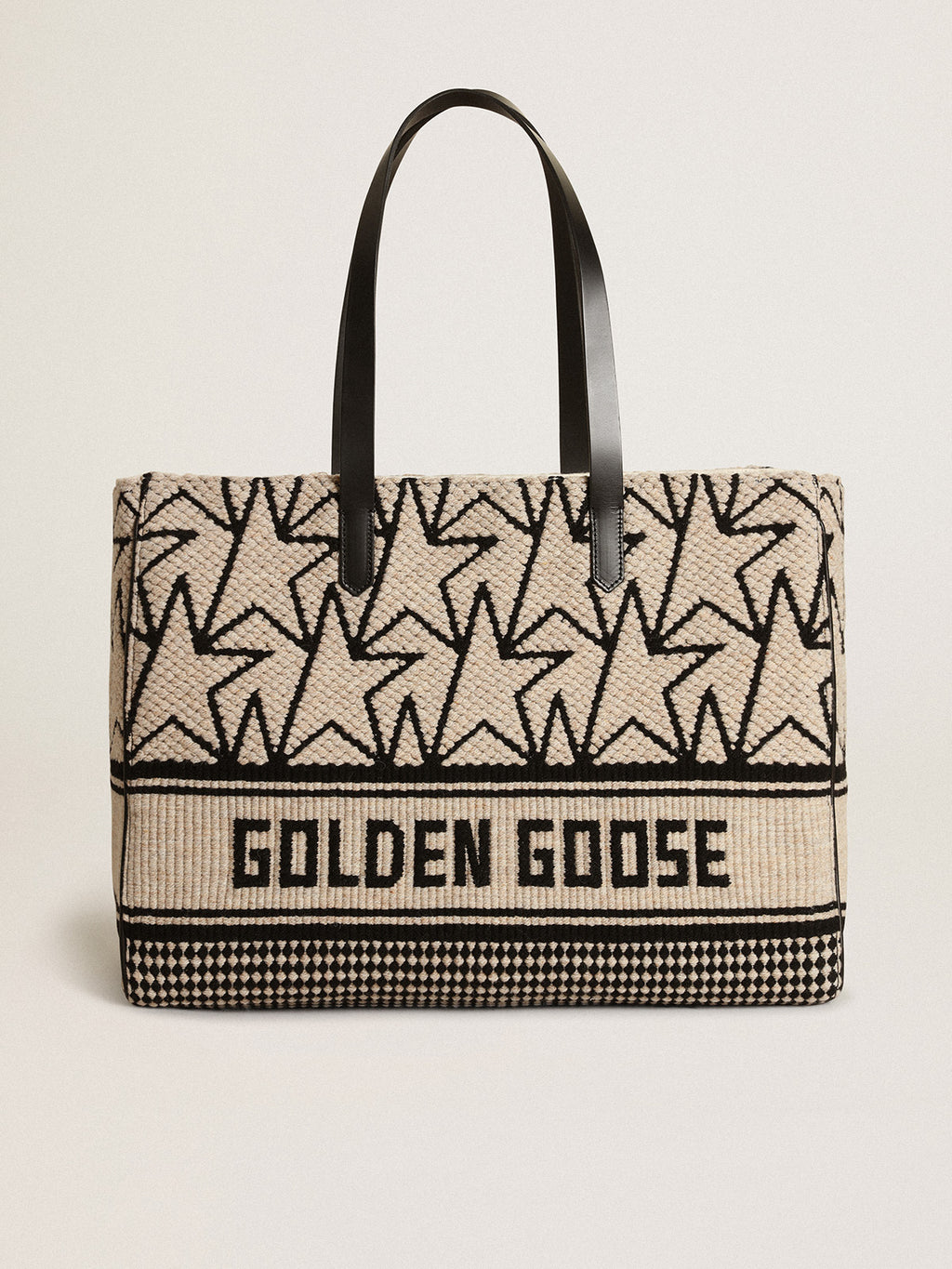 Women's California Bag East-West in milk-white jacquard wool| Golden Goose