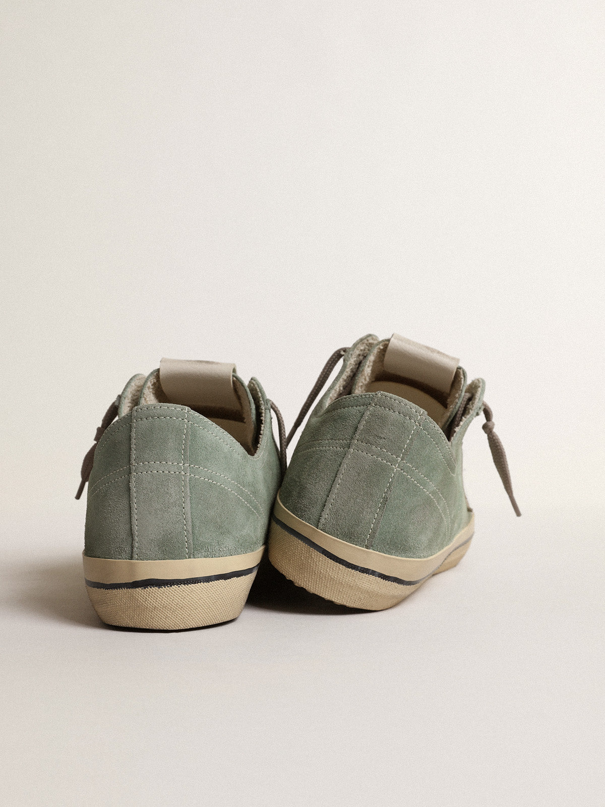 V-Star in military-green suede with a laminated leather star| Golden Goose