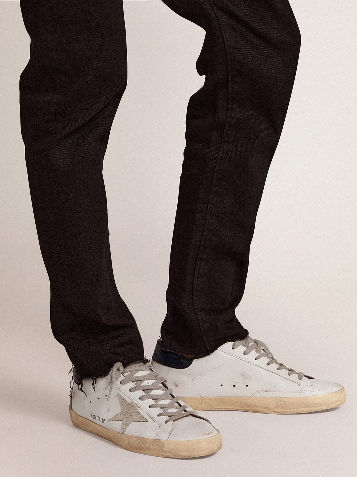 Men's Super-Star with suede star and blue heel tab| Golden Goose