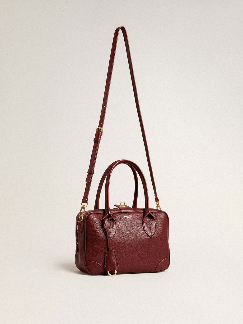 Vita Bag in burgundy sheepskin leather with gold details| Golden Goose