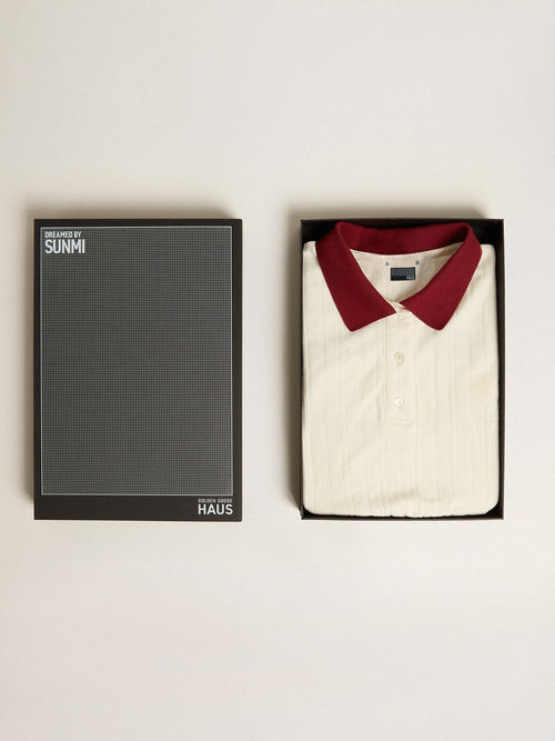 Exclusive HAUS of Dreamers t-shirt polo in aged white| Golden Goose