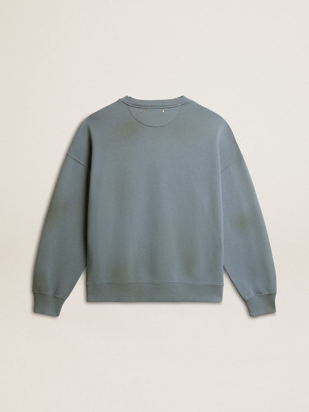 Oversized sweatshirt in baby blue with distressed finish| Golden Goose