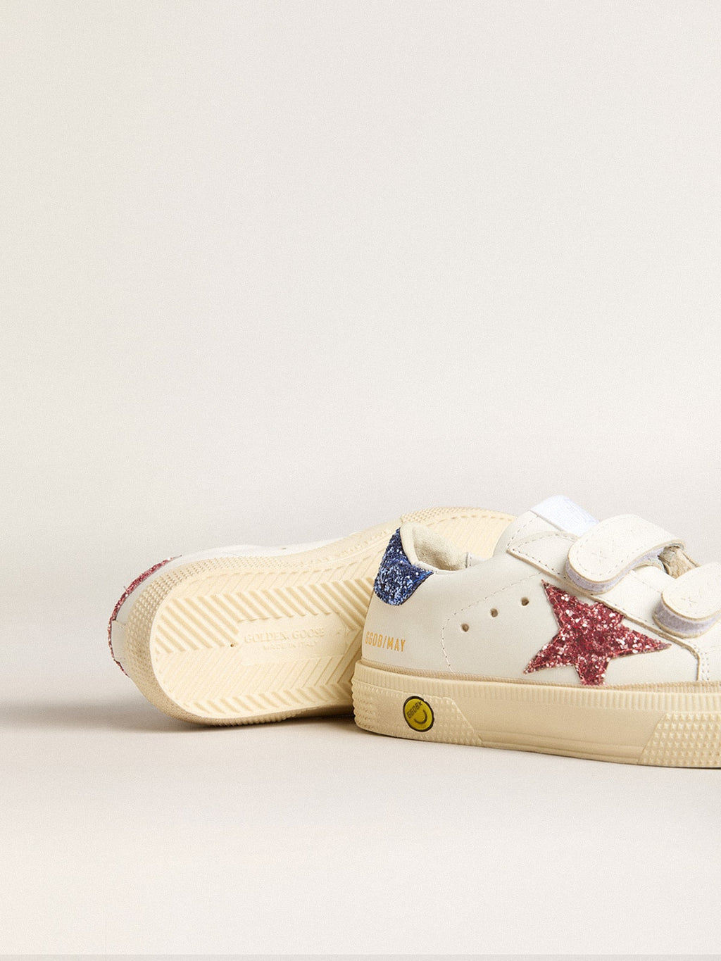Junior May School in leather with glitter star and heel tab| Golden Goose