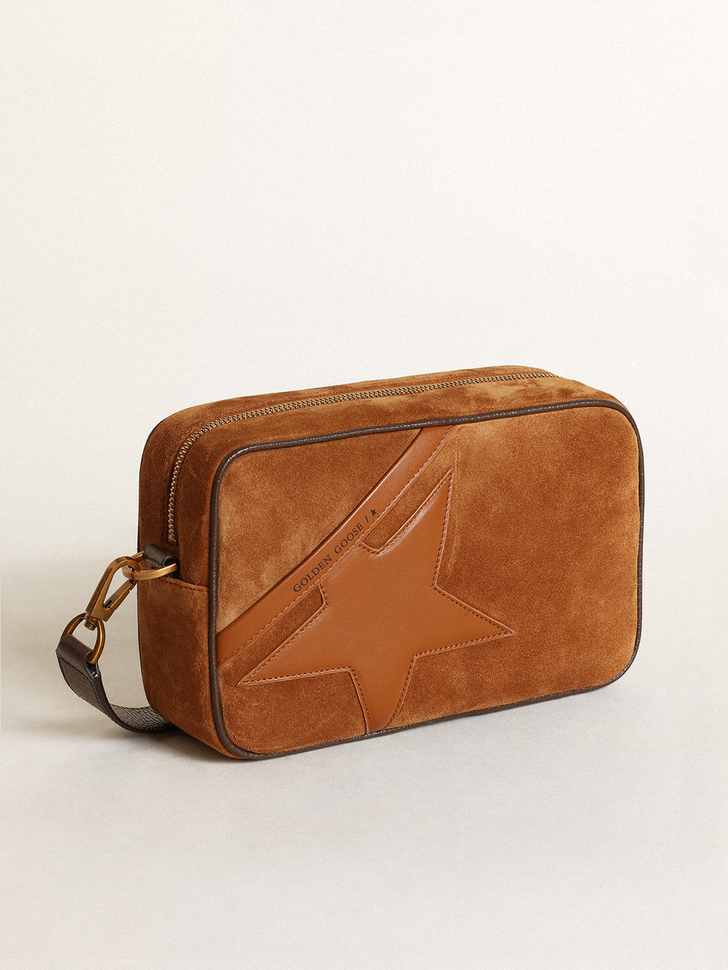 Star Bag in tobacco-colored suede with tone-on-tone leather star| Golden Goose