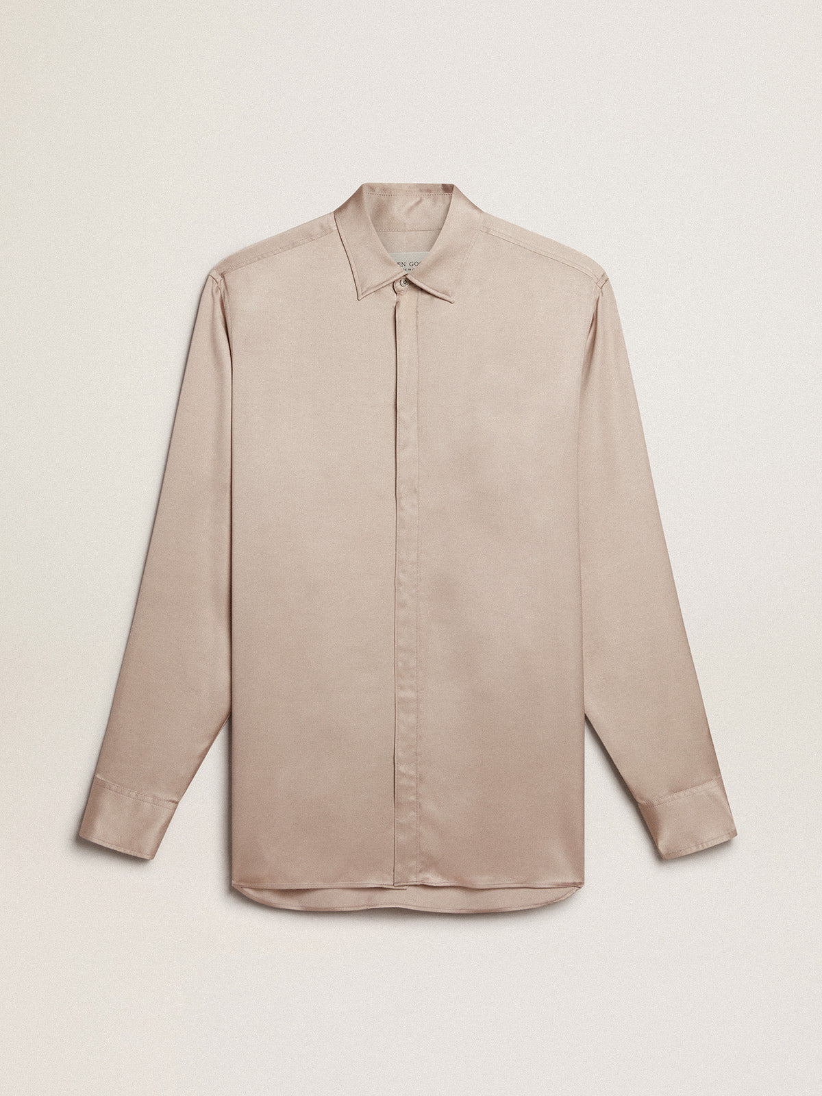 Boyfriend shirt in powder-pink viscose| Golden Goose