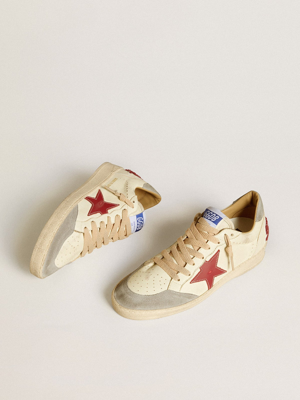 Ball Star LTD in nappa with leather star and silver suede heel tab| Golden Goose