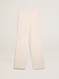 Natural white cashmere blend women's joggers| Golden Goose