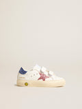 Junior May School in leather with glitter star and heel tab| Golden Goose