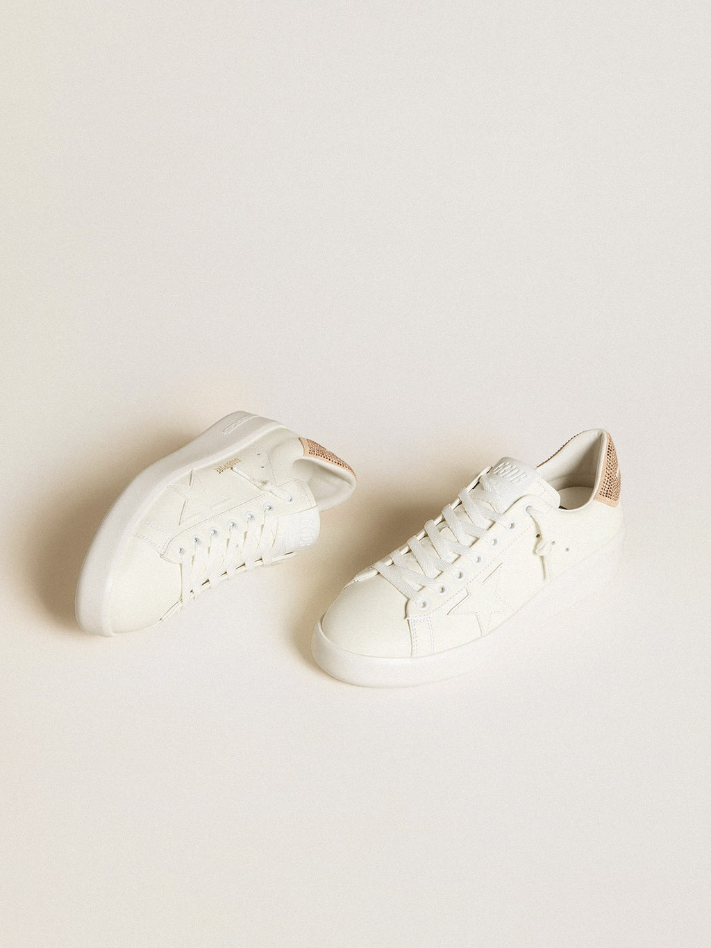 Purestar with leather star and suede heel tab with Swarovski crystals| Golden Goose