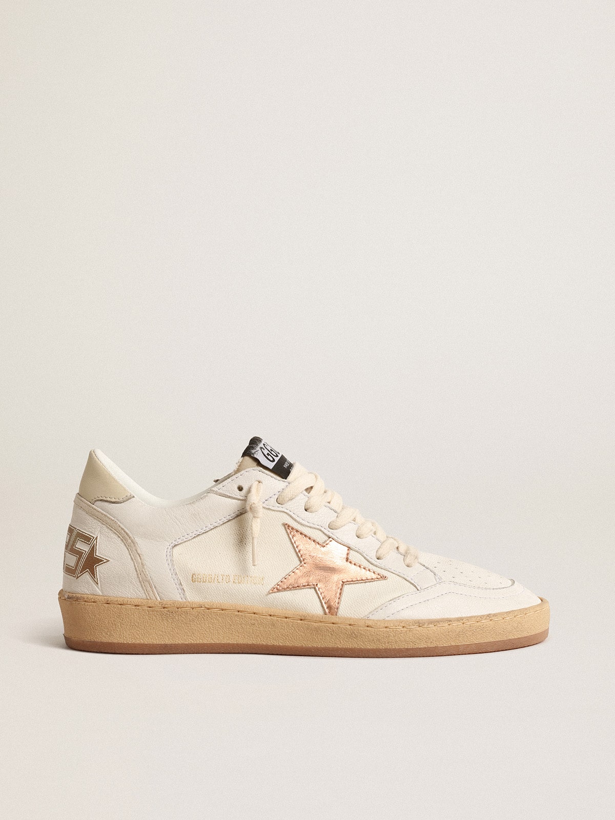 Ball Star LTD in canvas and nappa with bronze metallic leather star| Golden Goose
