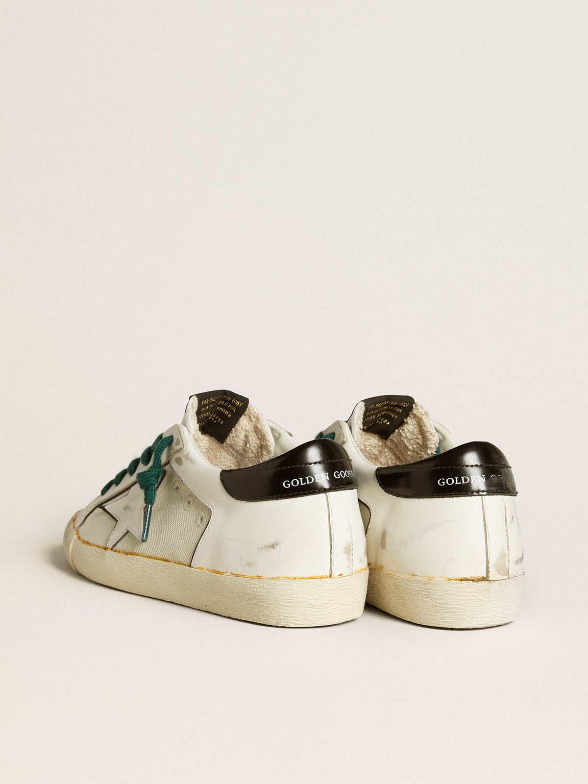 Women's Super-Star LAB in white leather with white star and black heel tab| Golden Goose
