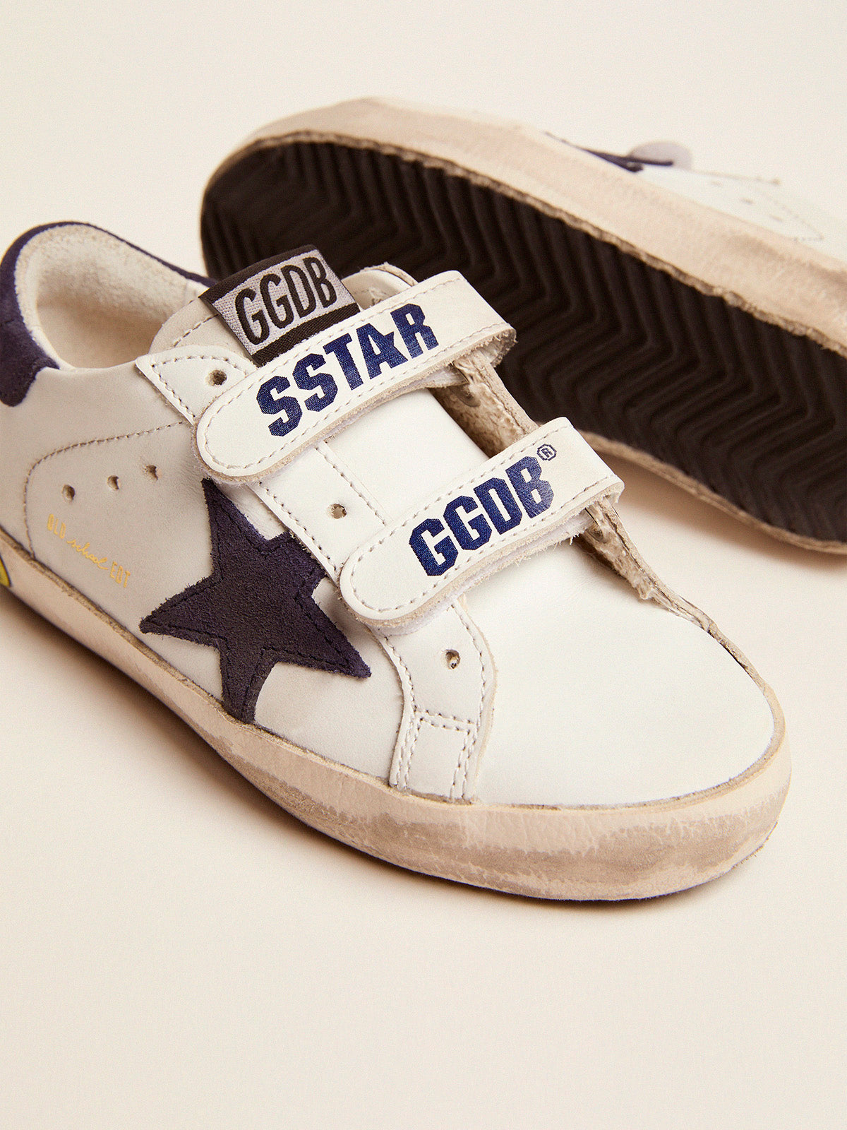 Old School with dark blue inserts in suede| Golden Goose