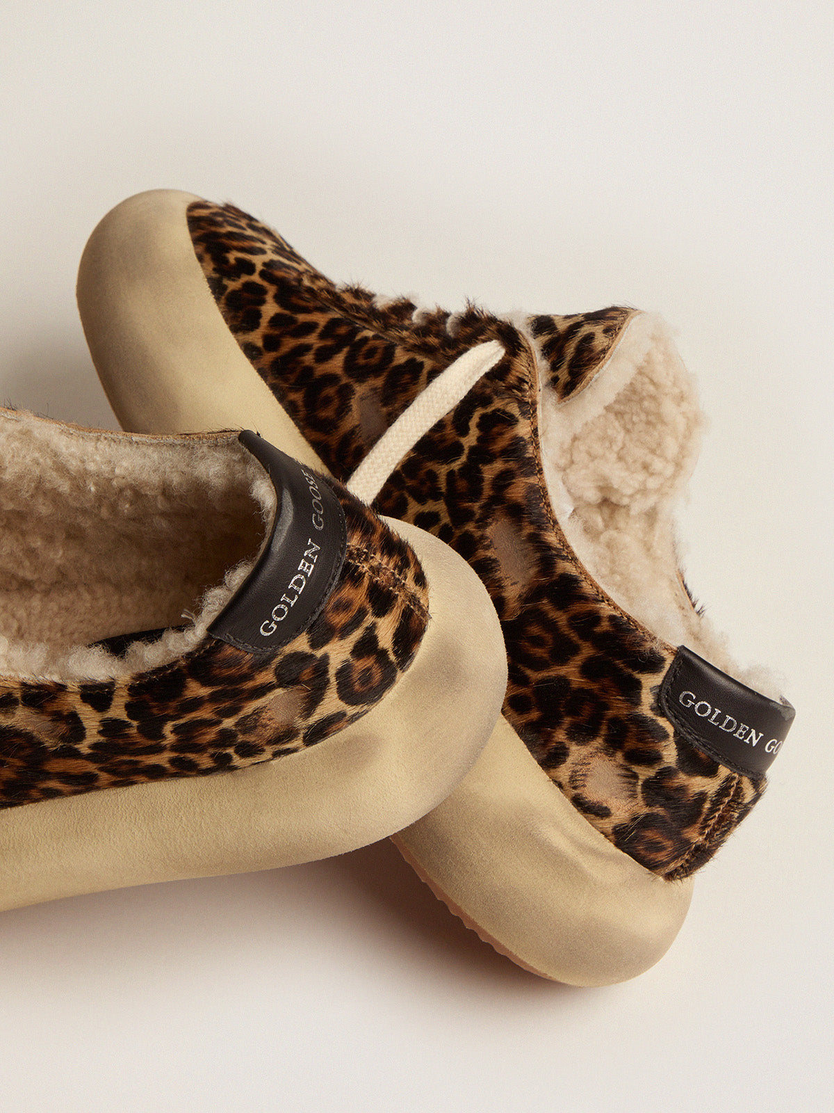 Men's Space-Star in animal print pony skin and shearling lining| Golden Goose