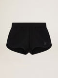 Women's black shorts with tone-on-tone star| Golden Goose