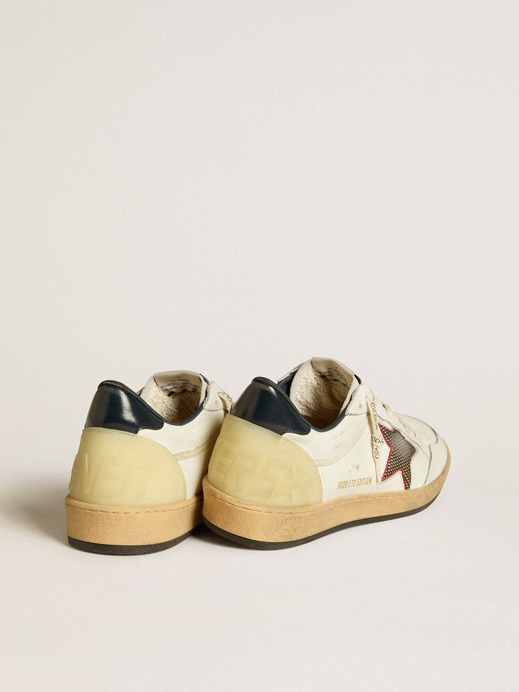Men's Ball Star LTD with mesh star and midnight blue leather heel tab| Golden Goose