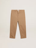 Boys' chinos in caramel cotton| Golden Goose