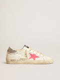 Super-Star LTD with fluorescent lobster suede star and glitter heel tab| Golden Goose