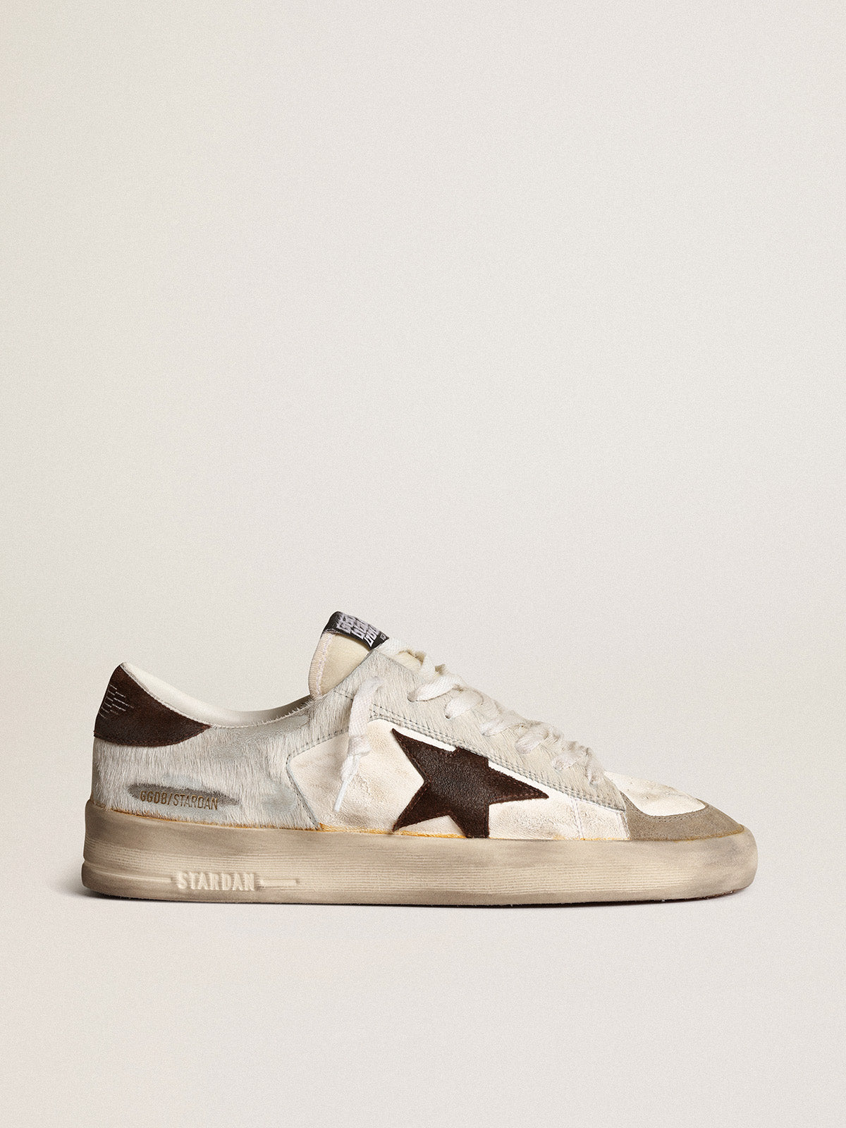 Men's Stardan in nappa and pony skin with brown suede star| Golden Goose