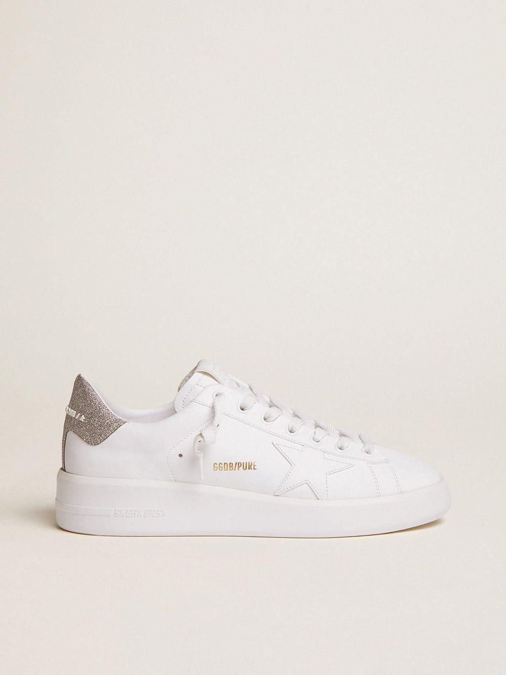 Women's Purestar sneakers with glittery silver heel tab| Golden Goose