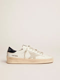 Men's Stardan with star in ice-gray suede and blu-navy heel tab| Golden Goose