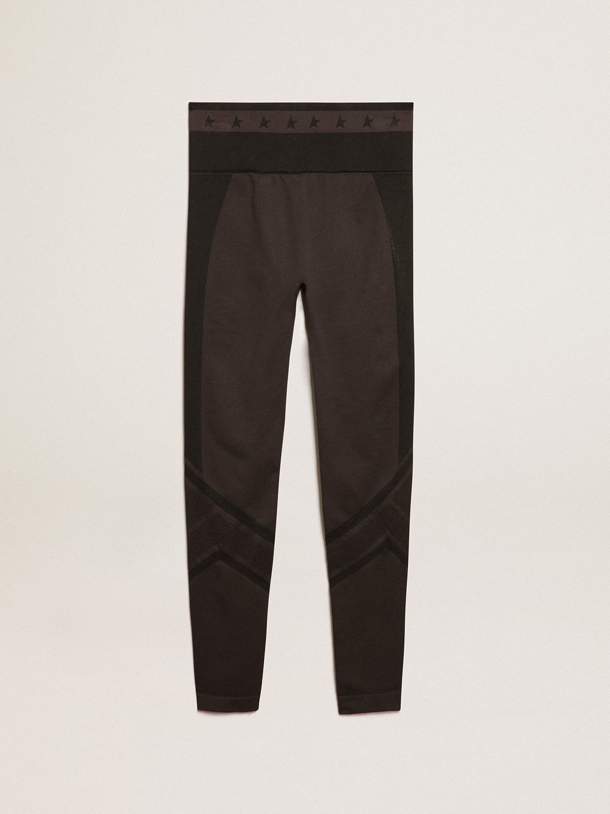 Women's black leggings with mixed stitching| Golden Goose