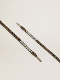 Beige and brown leopard-print laces with contrasting white logo| Golden Goose