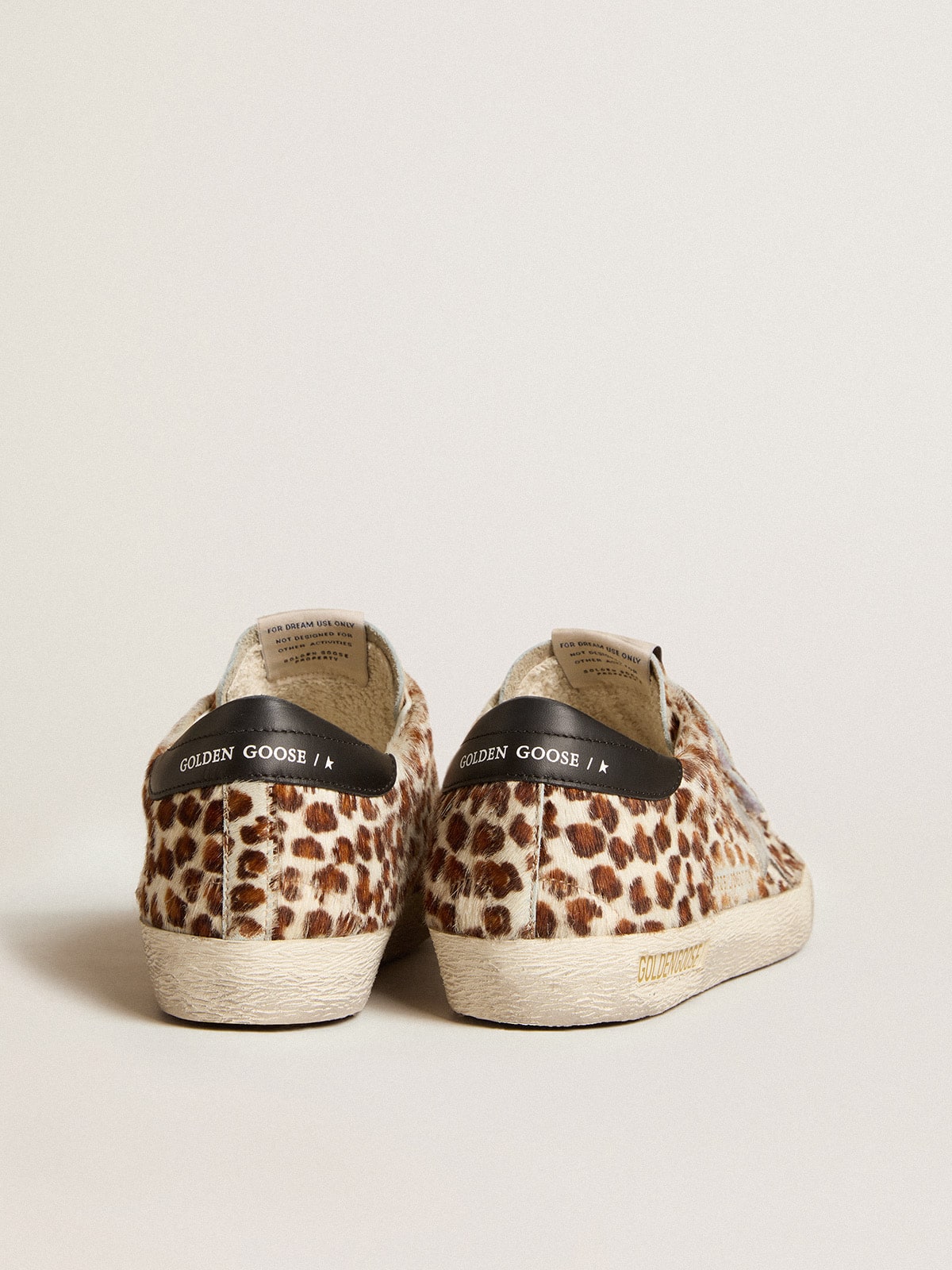 Women's Old School LTD in pony skin with silver star and leather heel tab| Golden Goose
