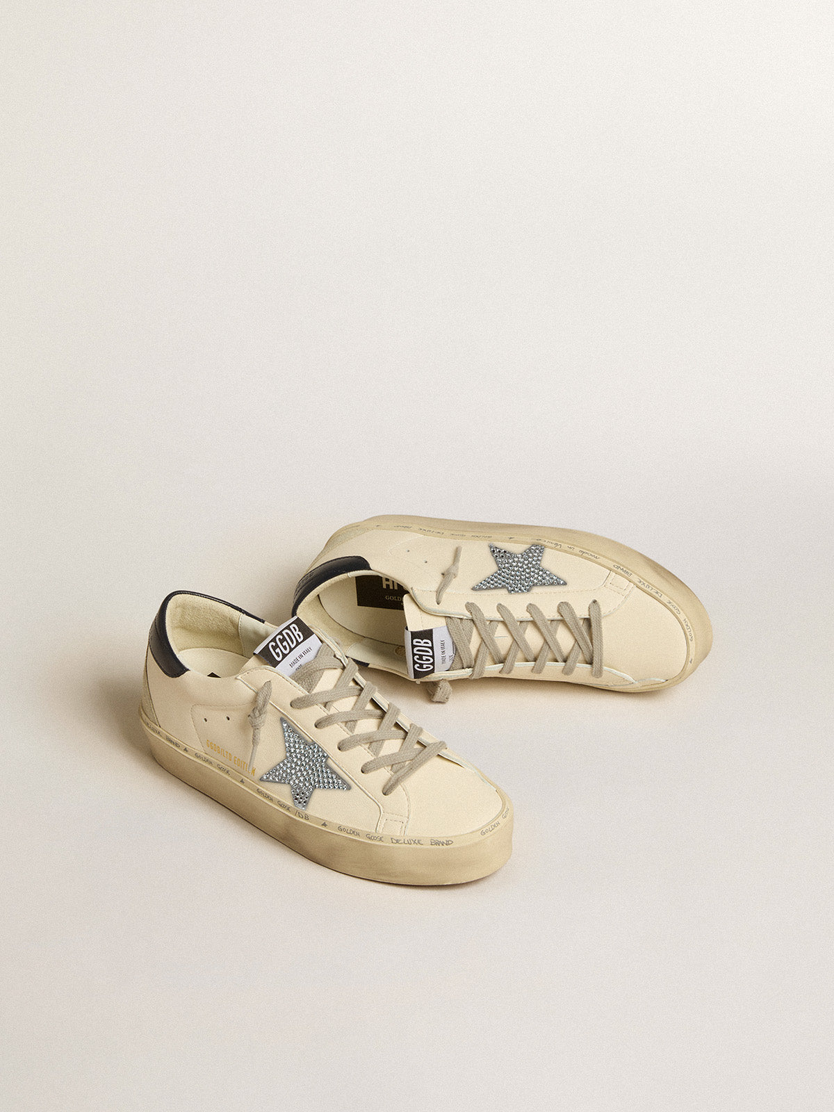 Hi Star LTD in nappa with crystal star and dark blue heel tab| Golden Goose
