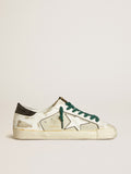 Men's Super-Star LAB in white leather with white star and black heel tab| Golden Goose