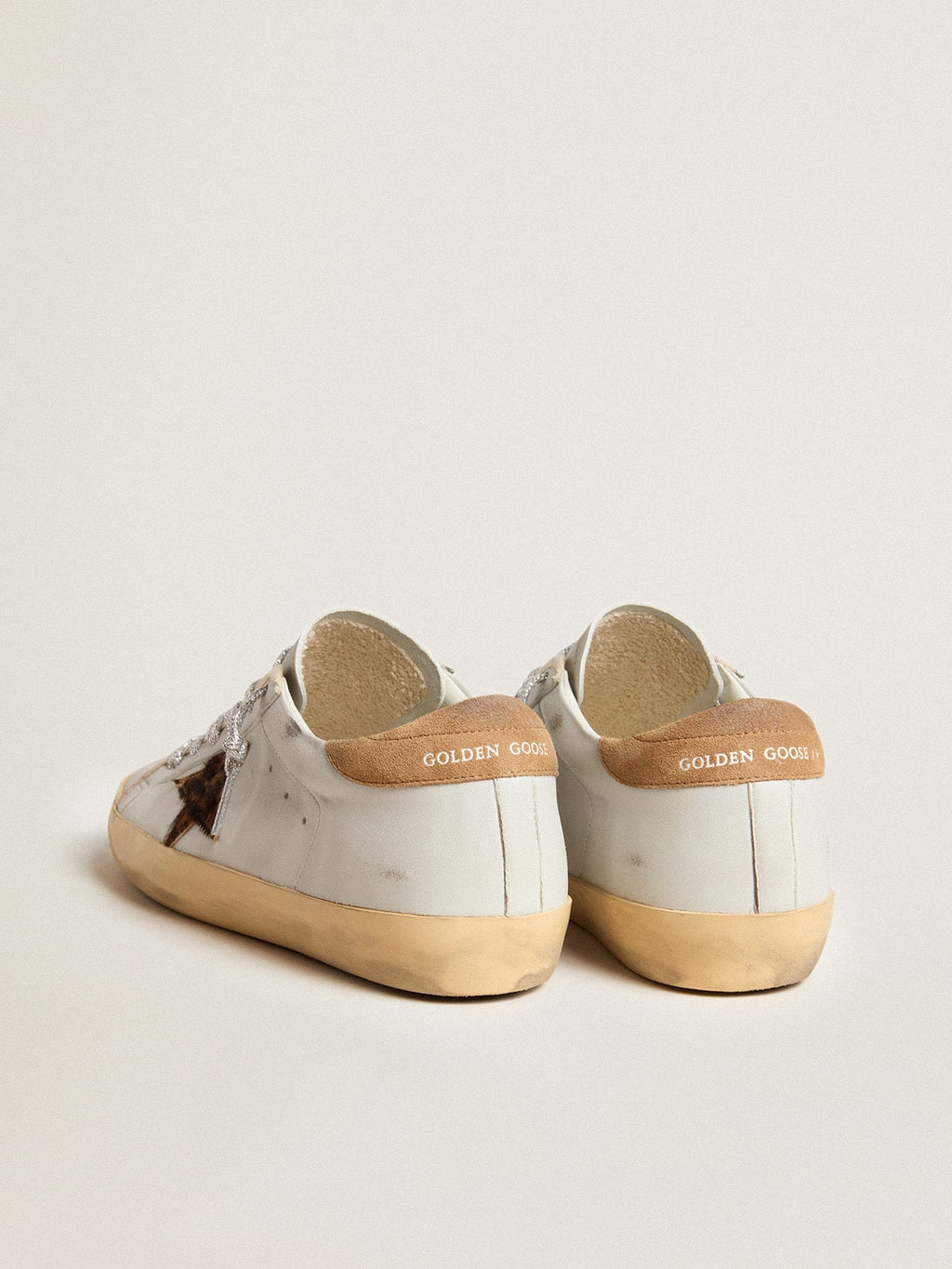 Women's Super-Star in nappa leather with pony skin star and suede heel tab| Golden Goose