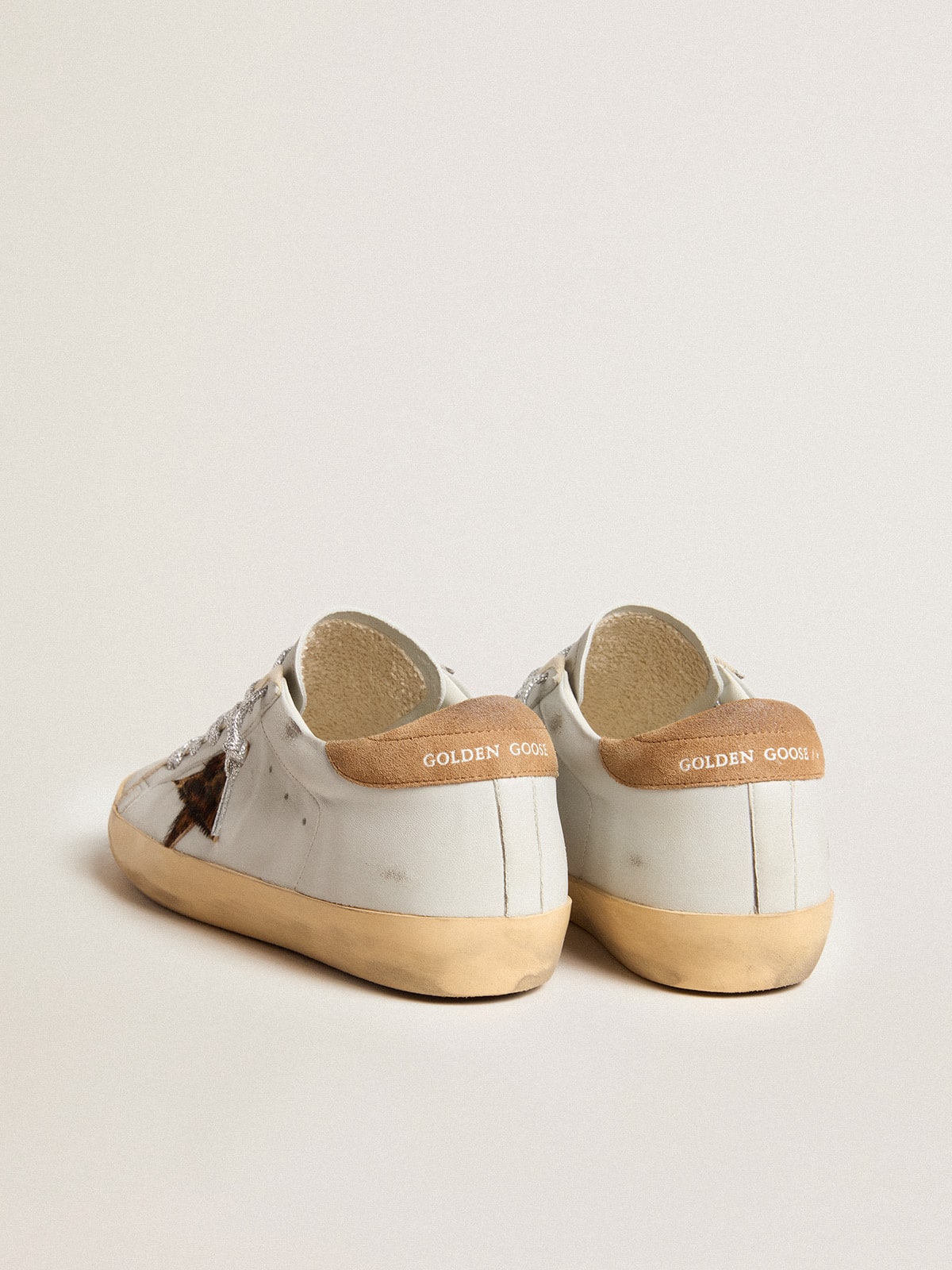 Women's Super-Star in nappa leather with pony skin star and suede heel tab| Golden Goose