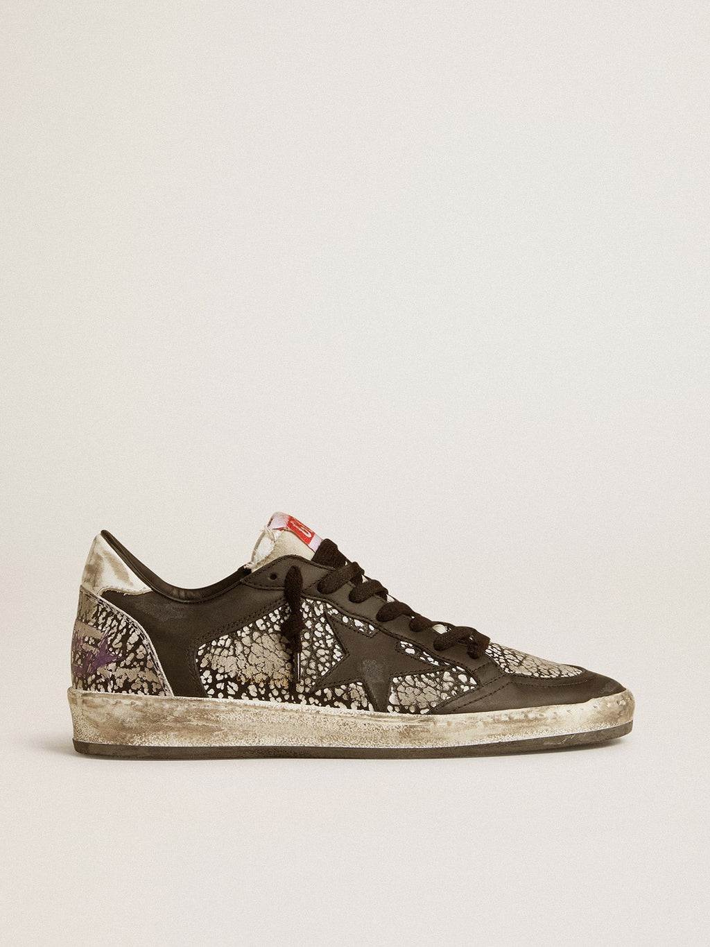 Women's Ball Star in elephant-print leather with black leather star| Golden Goose