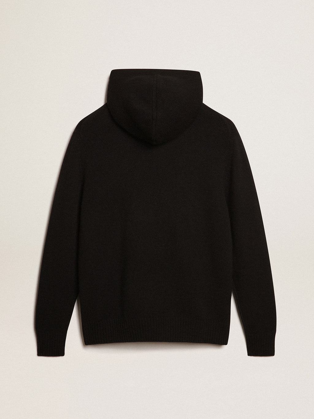 Women's black cashmere blend sweatshirt with hood| Golden Goose